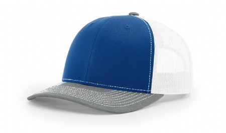 Richardson Snapback Trucker Cap - Royal/White/Heather Grey